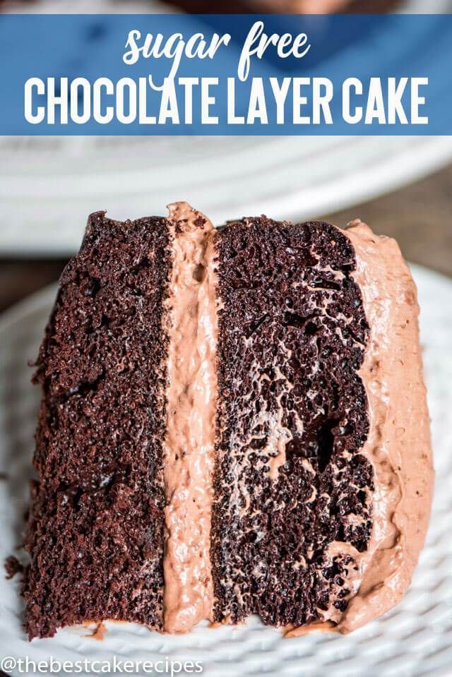 a slice of chocolate layer cake on a plate