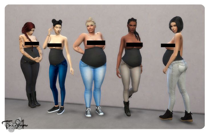 the pregnant women are standing in different poses