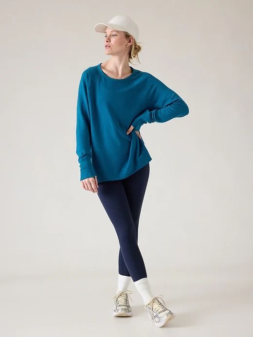 Coaster Luxe Recover Sweatshirt | Athleta Fall Layering Crew Neck Activewear, Cozy Everyday Activewear For Fall, Fall Stretch Long Sleeve Athleisure Top, Versatile Fall Activewear Crew Neck, Versatile Crew Neck Fall Activewear, Fall Stretch Long Sleeve Top In Athleisure Style, Versatile Crew Neck Activewear For Fall, Fall Crew Neck Versatile Activewear, Fall Yoga Crew Neck Tops