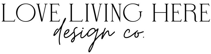 a black and white photo with the words love living here design co