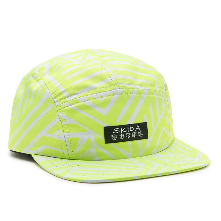 Skida Brim Hat - Neon Waves High Vis Functional Summer Snapback Cap, Sporty Summer Six-panel Snapback Hat, Sporty Green Snapback Hat For Outdoor, Summer Six-panel Outdoor Hat, Summer Six-panel Hat For Outdoor Activities, Spring Outdoor Snapback Baseball Cap, Functional Snapback Summer Hats, Functional Summer Snapback Hat, Sporty 5-panel Snapback Hat For Summer