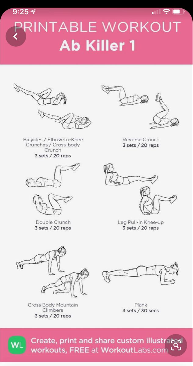 the printable workout poster shows how to do an ab - killer exercise for beginners