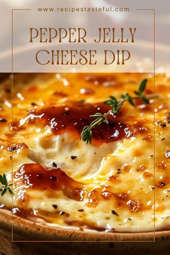 A creamy and tangy cheese dip topped with sweet and spicy pepper jelly, perfect for entertaining or as a tasty snack! Cheesy Pepper Jelly Dip, Dips With Pepper Jelly, Cream Cheese And Red Pepper Jelly Dip, Tipsy Housewife Pepper Jelly Cheese Dip, Baked Goat Cheese Marinara Dip, Fall Game Day Food, Pepper Jelly Cheese Spread, Hot Pepper Dip Cream Cheeses, Cream Cheese And Spicy Jelly