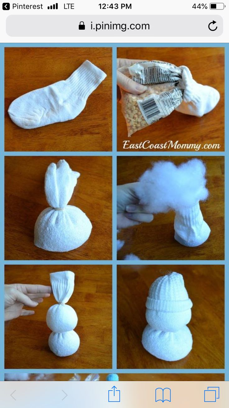 the instructions for how to make a snowman hat and mittens with cotton balls