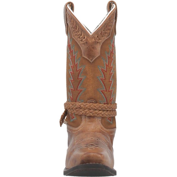 The Laredo Women's Knot In Time Leather Boot 51176 perfectly blends classic and modern. With signature Western styling, this boot has multi-colored stitching on the 11" shaft and a braided leather ankle strap that add just the right amount of character. Comfort and convenience also find their way into the shoe with a removable antibacterial & antifungal orthotic insert, 1 3/8" medium cowboy heel, and square toe. These boots provide superior traction in any environment and have a rubber outsole f Leather Cowgirl Boots, Western Chic, Braided Strap, Leather Boot, Braided Leather, Cowgirl Boots, Unique Charms, Western Wear, Western Boots