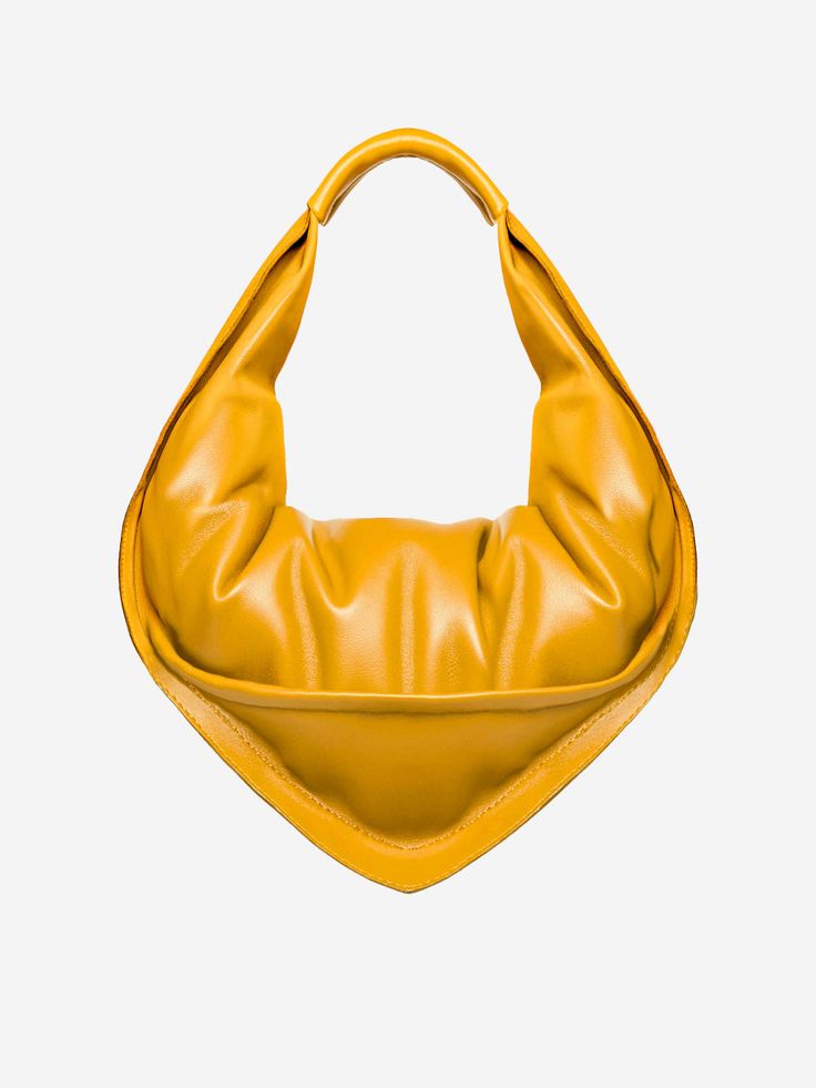 The Tortellino bag by Federico Cina is the epitome of classic style, reinterpreted with a modern twist. Its timeless design becomes iconic thanks to the unmistakable Tortellino shape, a tribute to the roots of the brand from Romagna. Refined and versatile, the Tortellino bag is made of soft calfskin and features a reinforced handle and a zipper on the back. Available in different colours, it's the perfect bag for all occasions. Buy the It bag in Tortellino shape and upgrade your look with an ico Luxury Yellow Bag With Top Carry Handle, Luxury Yellow Bucket Bag For Shopping, Luxury Yellow Rectangular Bucket Bag, Luxury Yellow Shoulder Bag For Shopping, Luxury Yellow Bucket Bag For Daily Use, Modern Yellow Bucket Bag, Luxury Yellow Bucket Bag For Travel, Trendy Yellow Bag With Removable Pouch, Luxury Yellow Bucket Bag With Removable Pouch