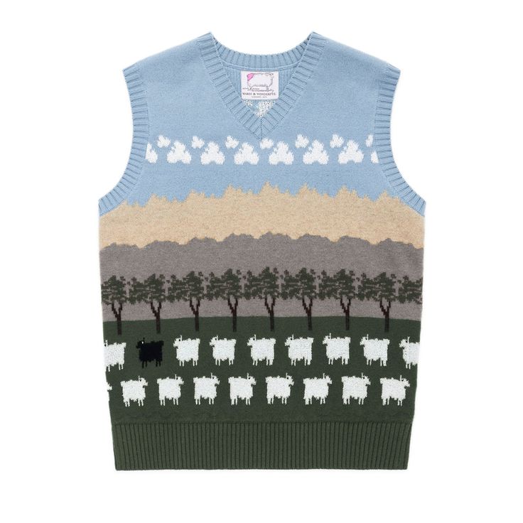 a sweater that has sheep on it