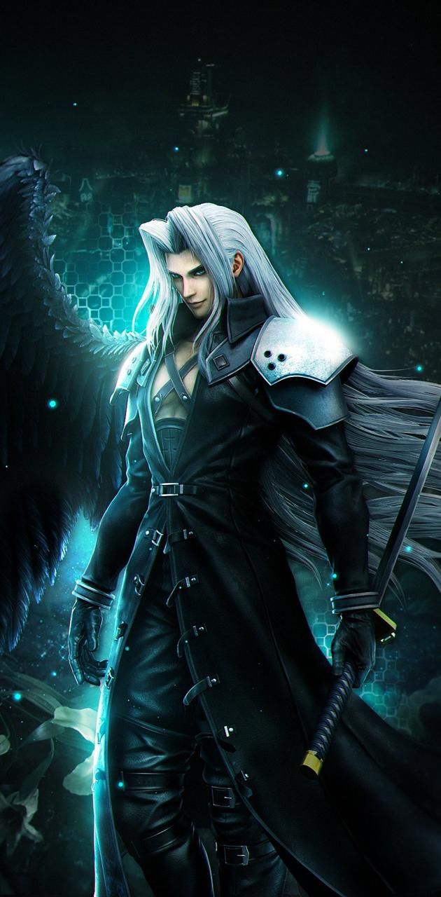 Final Fantasy Kirby Sephiroth Art, Final Fantasy Tattoo, Fantasy Tattoo, Final Fantasy Sephiroth, Final Fantasy Cloud, Final Fantasy Collection, Ice Sculpture, Final Fantasy Artwork, Angel Warrior