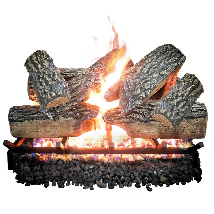 a fire with logs burning in it