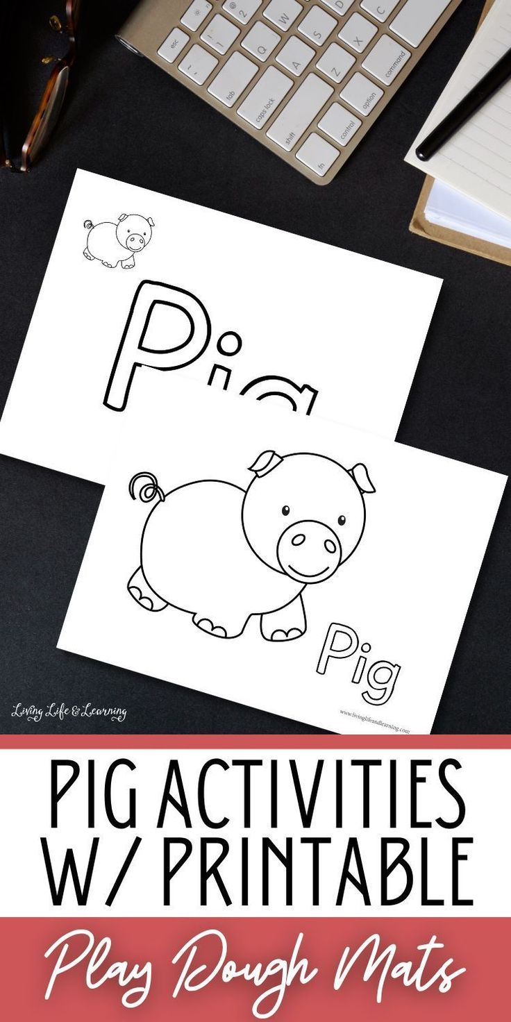 printable pig activities for kids to play doughnuts on the table with text overlay