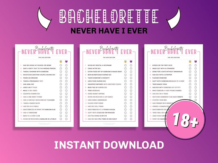 three printable bachelor checklists with the text bachelor, never have i ever