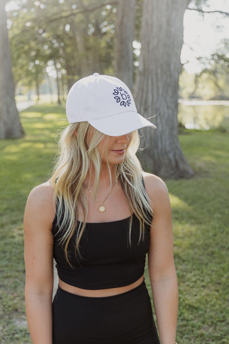 This Baseball Cap is the perfect accessory for any sports fan or casual wearer. Made with a sleek white design and featuring the "Babe logo" embroidered on top, this cap adds a touch of style to any outfit. The adjustable strap ensures a comfortable fit for all head sizes. Stand out with this must-have cap. White Adjustable Dad Hat For Streetwear, White Trucker Hat With Embroidered Logo For Sports Events, White Embroidered Logo Baseball Cap, White Baseball Cap With Embroidered Logo, Adjustable Fit, Adjustable White Baseball Cap With Embroidered Logo, White Adjustable Baseball Cap With Embroidered Logo, White Baseball Cap With Curved Visor For Sports Events, White Adjustable Baseball Cap With Curved Visor, Adjustable White Trucker Hat For Sports