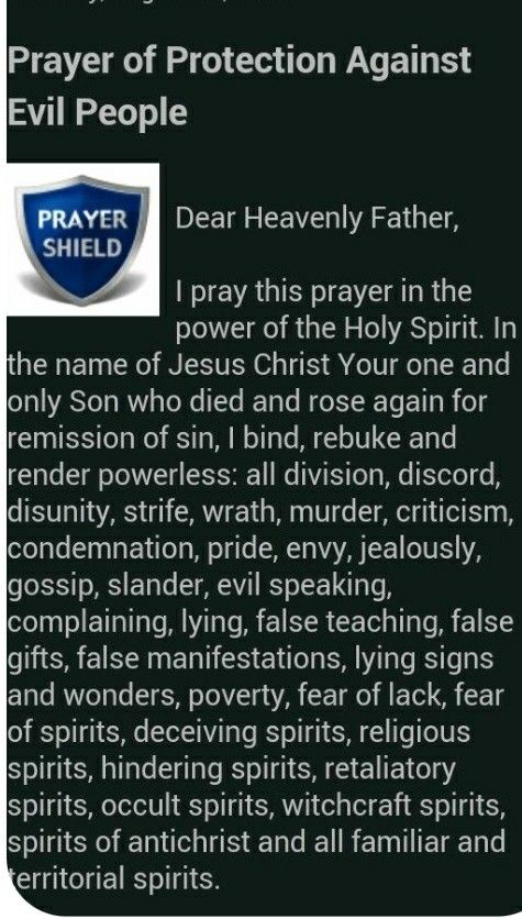 prayer for the day of protection against evil people