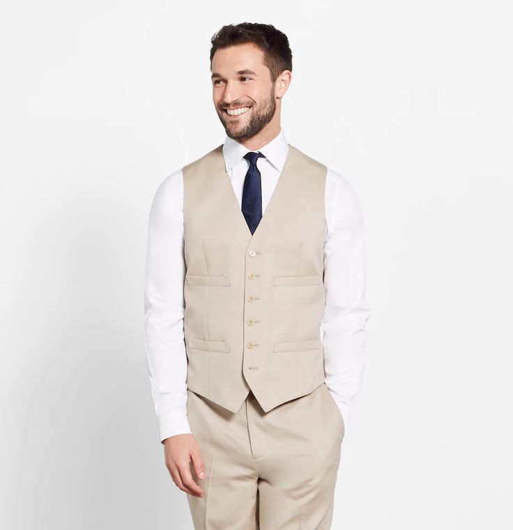 Tan Suit Vest | The Black Tux Elegant Beige Vest For Semi-formal Occasions, Classic Summer Vest For Semi-formal Use, Fitted Vest For Semi-formal Summer Events, Beige Sleeveless Business Vest, Beige Sleeveless Vest For Business, Sleeveless Beige Business Vest, Classic Beige Vest For Summer, Fitted Beige Business Vest, Fitted Beige Vest For Business