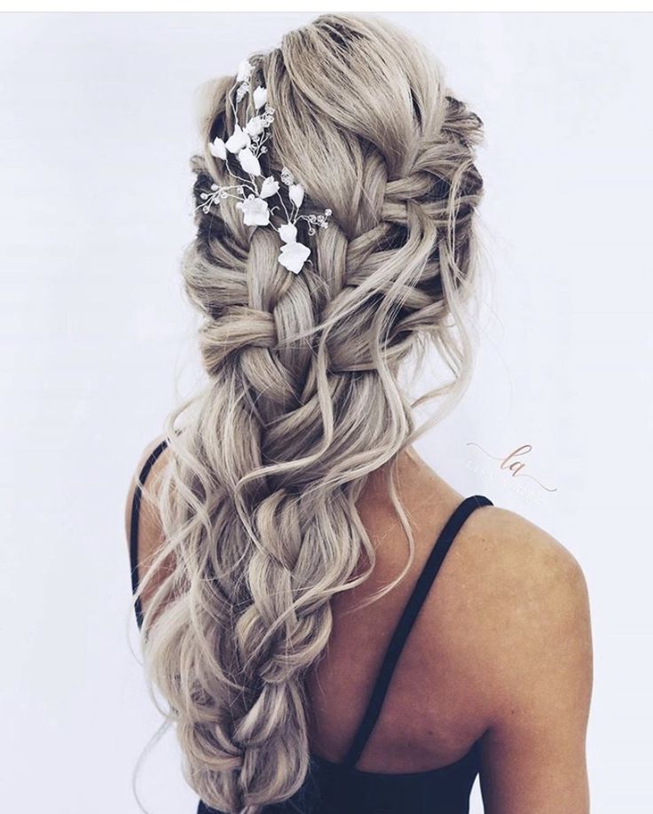 Wedding Hair Down With Curls, Braided Wedding Hair, Wedding Hair Ideas, Bridal Braids, Wedding Braids, Bridesmaid Hair Makeup, Bridal Hair Inspiration, Work Hairstyles, Wedding Hair Down