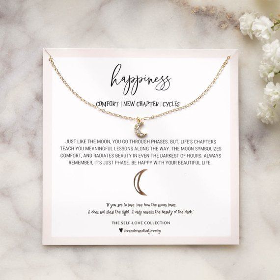 Crystal Spirituality, Crescent Necklace, This Too Shall Pass, In The Darkness, Dainty Gold Necklace, Love Yourself First, Jewelry Card, Moon Charm, Jolie Photo