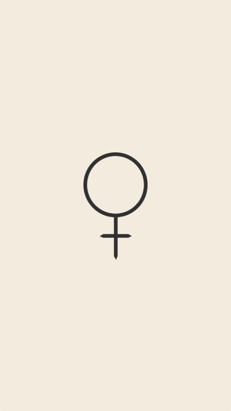 an image of a female symbol in black and white