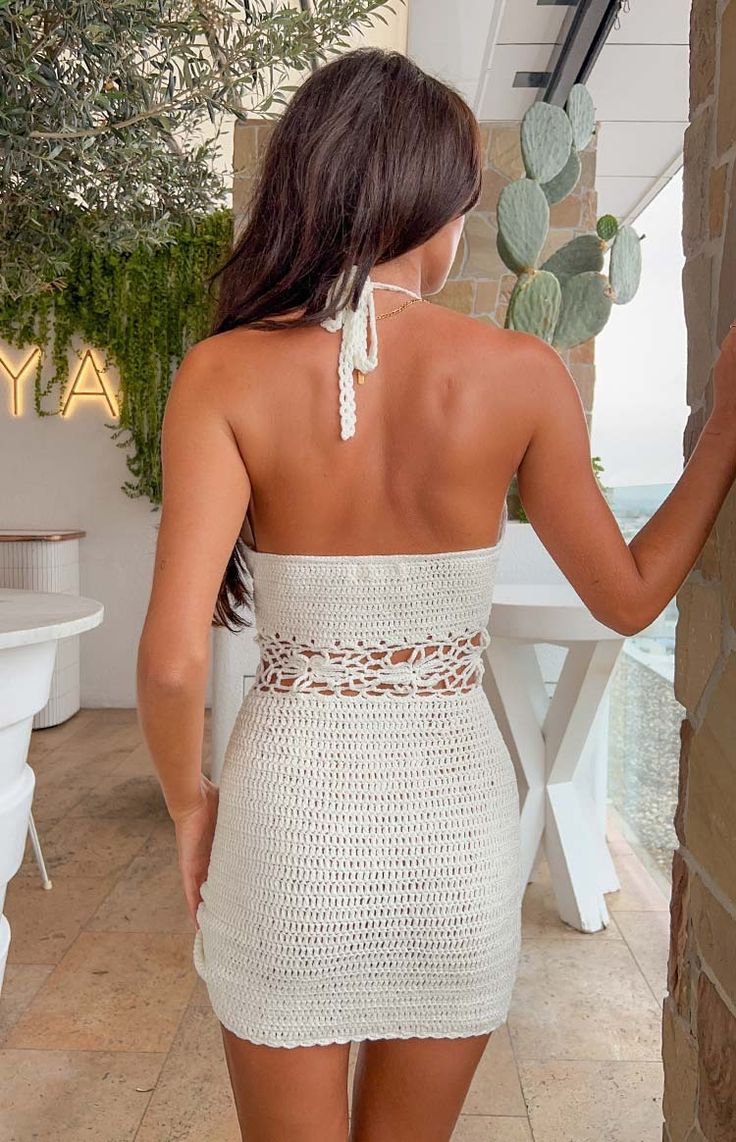 Lura White Crochet Mini Dress – Beginning Boutique US White Mini Crochet Dress For Summer, White Crochet Mini Dress For The Beach, White Crochet Mini Dress For Beach, Beachy Mini-length Crochet Dress For Vacation, Spring Vacation Mini-length Crochet Dress, Prom Midi Dress, Crochet Mini Dress, Beginning Boutique, Plunge Neckline