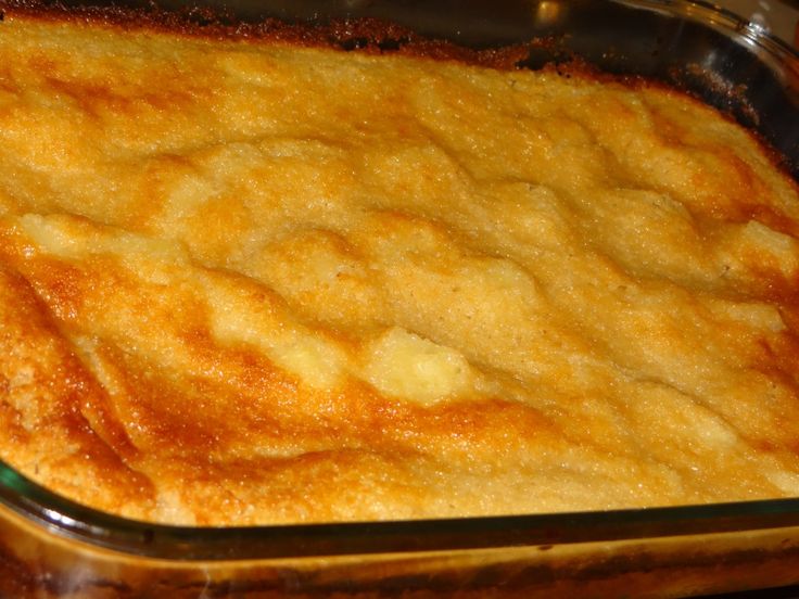 a casserole dish in a glass pan on a counter top, ready to be eaten