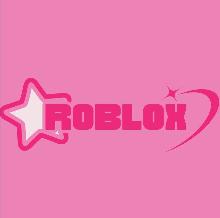 the roblox logo is pink and has a white star on top of it