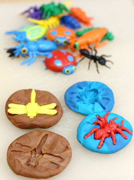 there are some plastic toys that look like bugs and other things in the shape of buttons