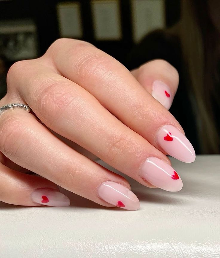 Nails Basic, Vday Nails, February Nails, Basic Nails, Casual Nails, Oval Nails, Heart Nails, Fire Nails, Classy Nails