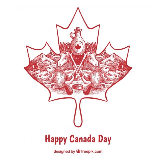 a canadian maple leaf with the words happy canada day