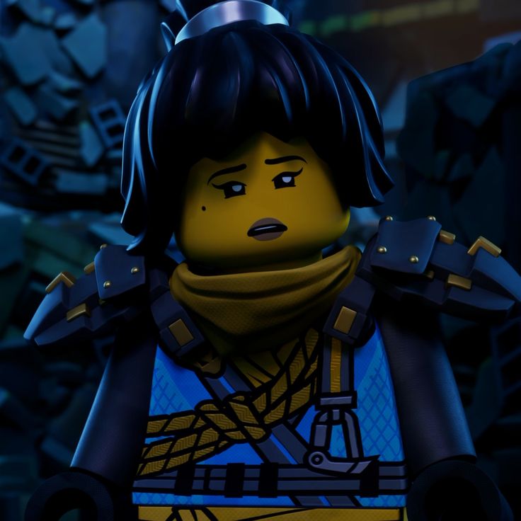 the lego movie character is wearing a scarf