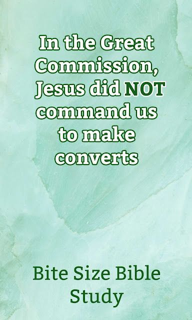 a green background with the words in the great commission, jesus did not command us to make