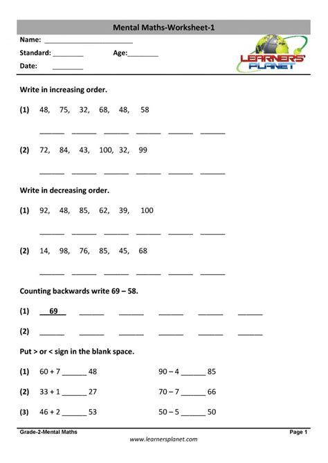 worksheet for grade 1 students to practice numbers and place value in the classroom