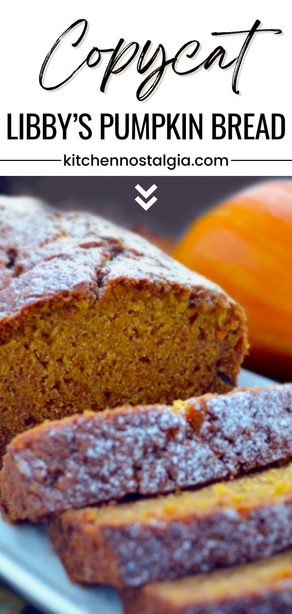 a loaf of pumpkin bread sitting on top of a white plate next to an orange pumpkin