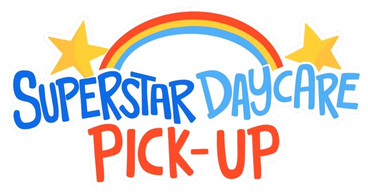 the logo for superstar day care pick up