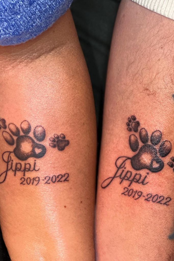 dog memorial tattoos on arms. dog tattoo ideas. arm tattoo Dead Dog Tattoo, Unique Dog Tattoo, Unique Dog Tattoo Ideas, Nose Tattoo, Corgi Tattoo, Beagle Tattoo, Pet Memorial Tattoo, Dog Portrait Tattoo, Small Dog Tattoos