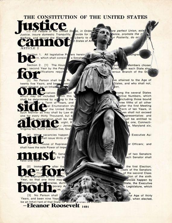 an image of the statue of lady justice in front of a book page with words on it