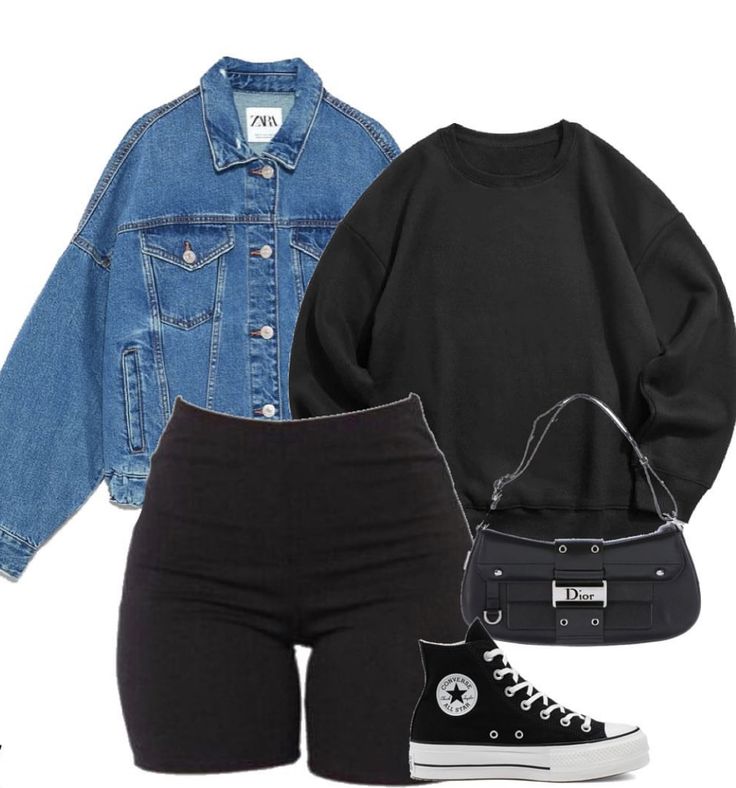 Edgy Classic Capsule Wardrobe, Wardrobe Tips, Outfits Chic, Oversized Denim Jacket, Nice Style, Looks Black, Causual Outfits, Mode Ootd, Ținută Casual