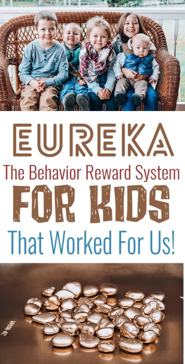 some kids are sitting on a wicker chair with the words eureka, the behavior reward system for kids that worked for us