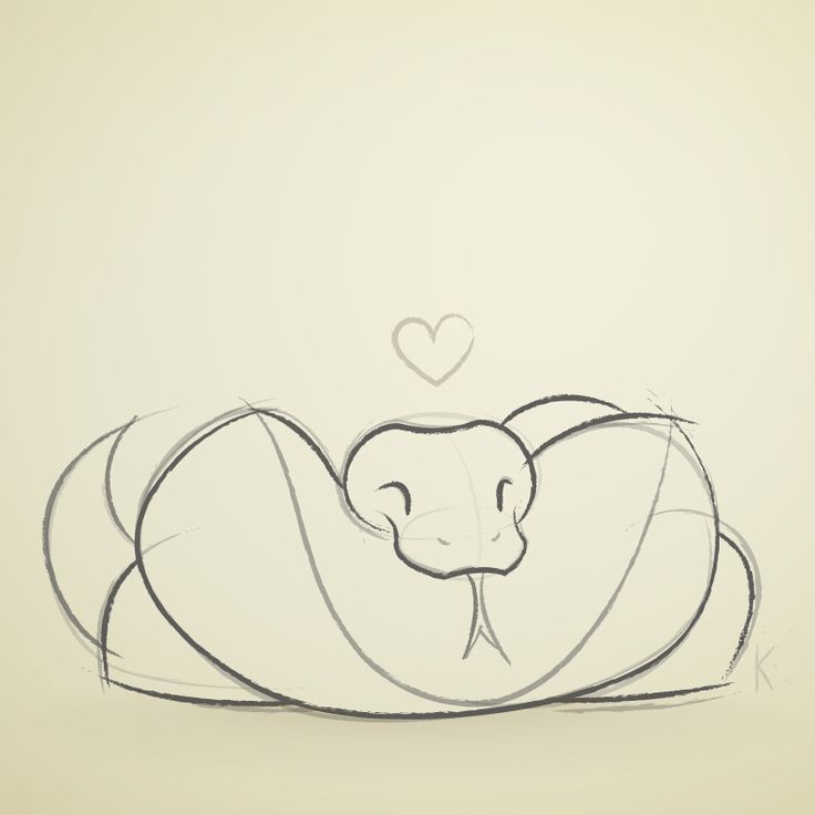 a drawing of an elephant with a heart above its head on a light background,