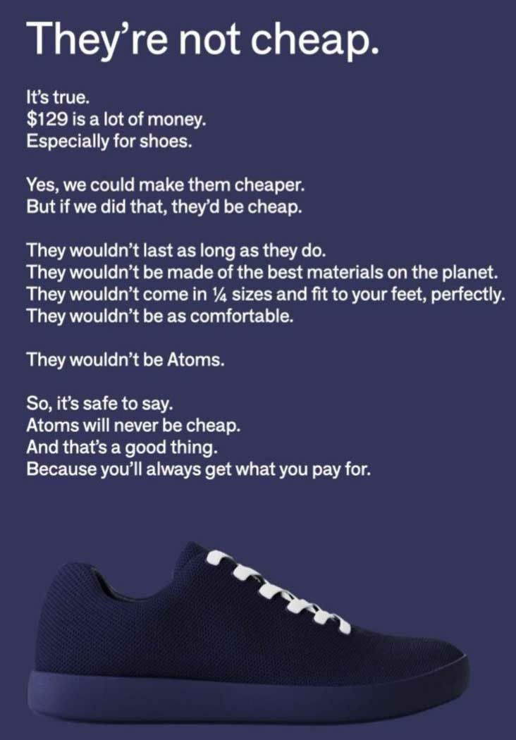 a poster with the words they're not cheap on it and an image of a shoe