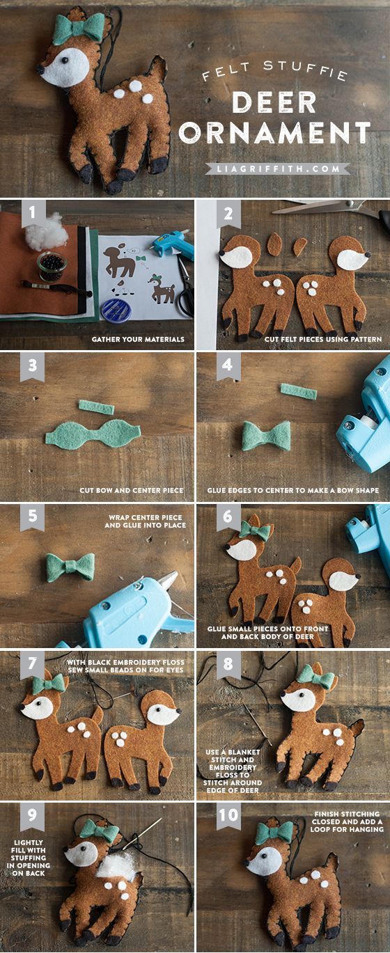 the instructions for how to make deer ornaments