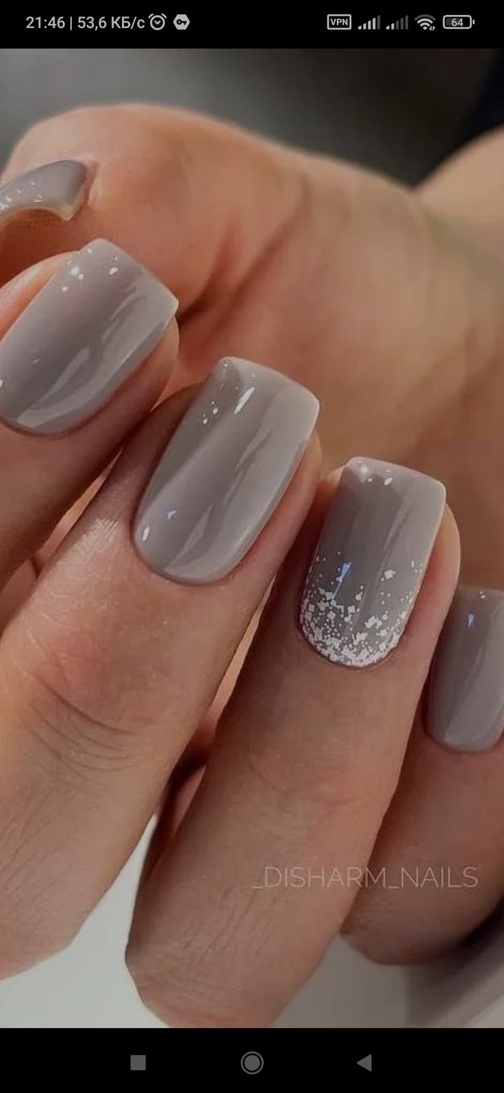 Sns Gray Nail Colors, Gray Short Nails Acrylic, Grey Nail Polish Colors, Smoky Grey Nails, Classy Grey Nails, Neutral Gray Nails, Gray Manicure Ideas, Grey Fingernails, Neutral Grey Nails