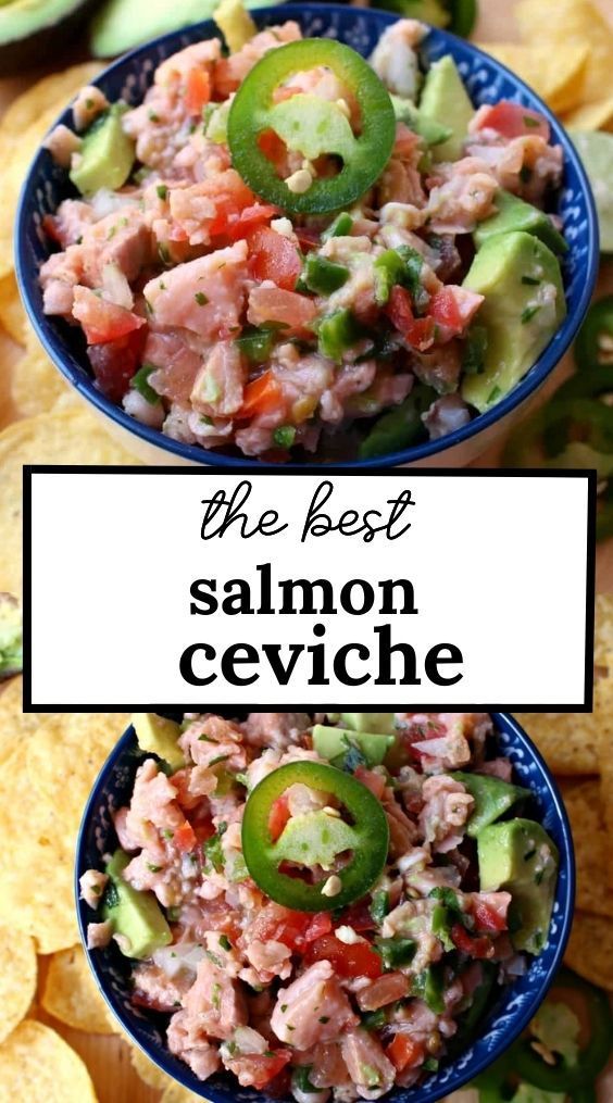 the best salmon ceviche is served in two bowls