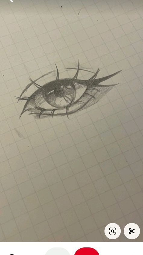 an eye drawn in pencil on a sheet of paper