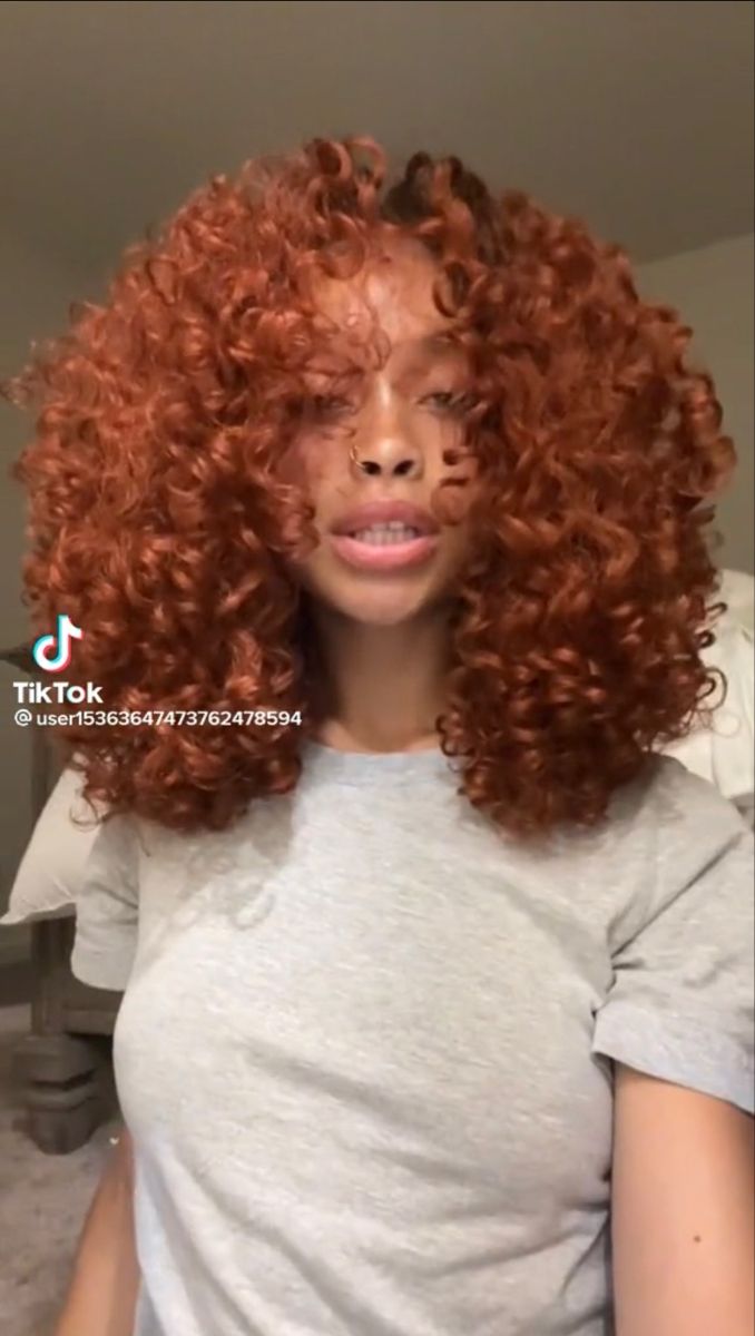 Ginger Curly Sew In, Ginger Curls Black Women, Ginger Hair Black Women Curly Hair, Ginger Balayage Curly Hair, Red Orange Curly Hair, Ginger Crochet Hair, Auburn Curly Hair Black Women, Curly Ginger Hair Aesthetic, Black Woman Ginger Hair