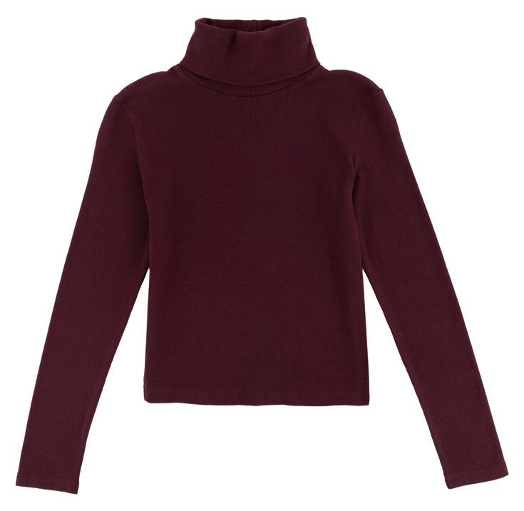 Maroon long sleeve t-shirt with turtleneck Maroon Outfit, Red Turtleneck, Maroon Sweater, Fall Fits, Maroon Color, Stay Cozy, Cropped Sweater, Winter Wardrobe, Model Height