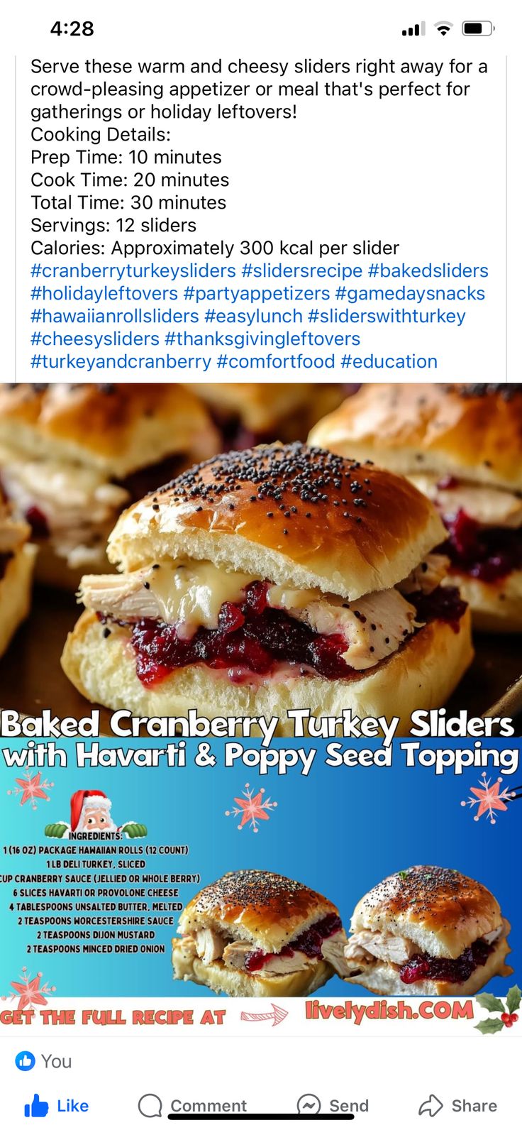 an ad for turkey sliders with havari and poppy seed toppings on it