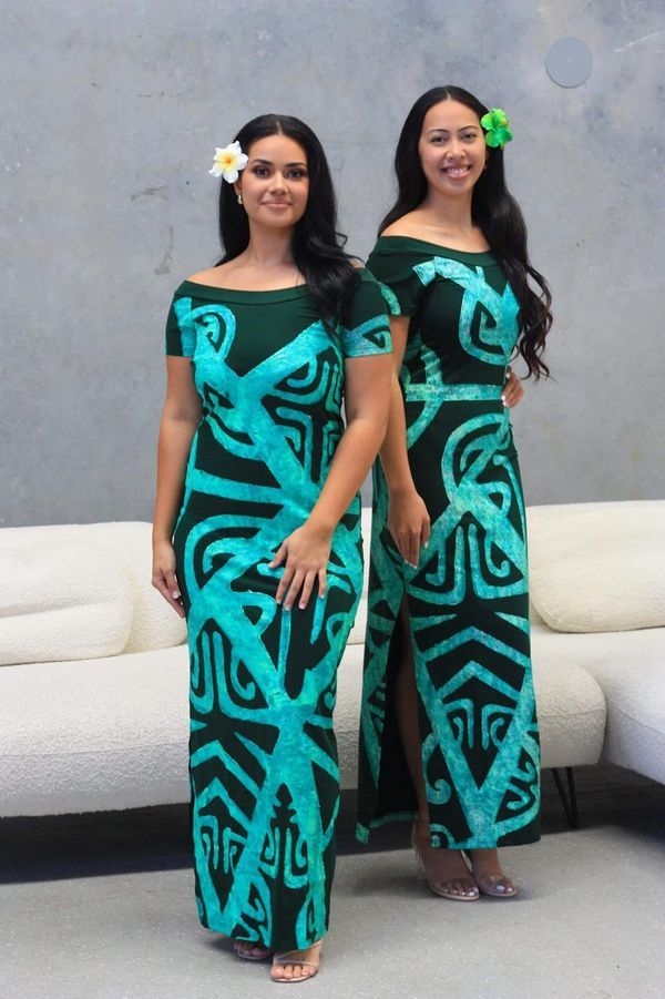 Polynesian Formal Dress, Samoan Formal Dress, Samoan Dress Patterns, Samoan Dress Design, Polynesian Dress Style, Islander Dresses, Pacific Island Dress Patterns, Tahitian Dress, Caribbean Dress