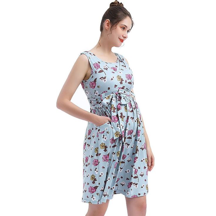 This maternity dress from Pokkori is just what you've been searching for. FEATURES Perfect shape for all stages of pregnancy Easy nursing access via snap buttons on sleeveless top Slips on over head Soft and stretchy knit 2 pockets No closure - pullover styling Sleeveless Unlined Scoopneck Self-tie beltFIT & SIZING 35-in. length from shoulder to hem Midi length hits below the knee PulloverFABRIC & CARE Polyester, spandex Machine wash Imported Size: M-Mat. Color: Multicolor. Gender: female. Age G Stages Of Pregnancy, Pregnancy Stages, Womens Maternity, Maternity Nursing, Maternity Dress, Maternity Dresses, Skater Dress, You've Been, Pullover Styling