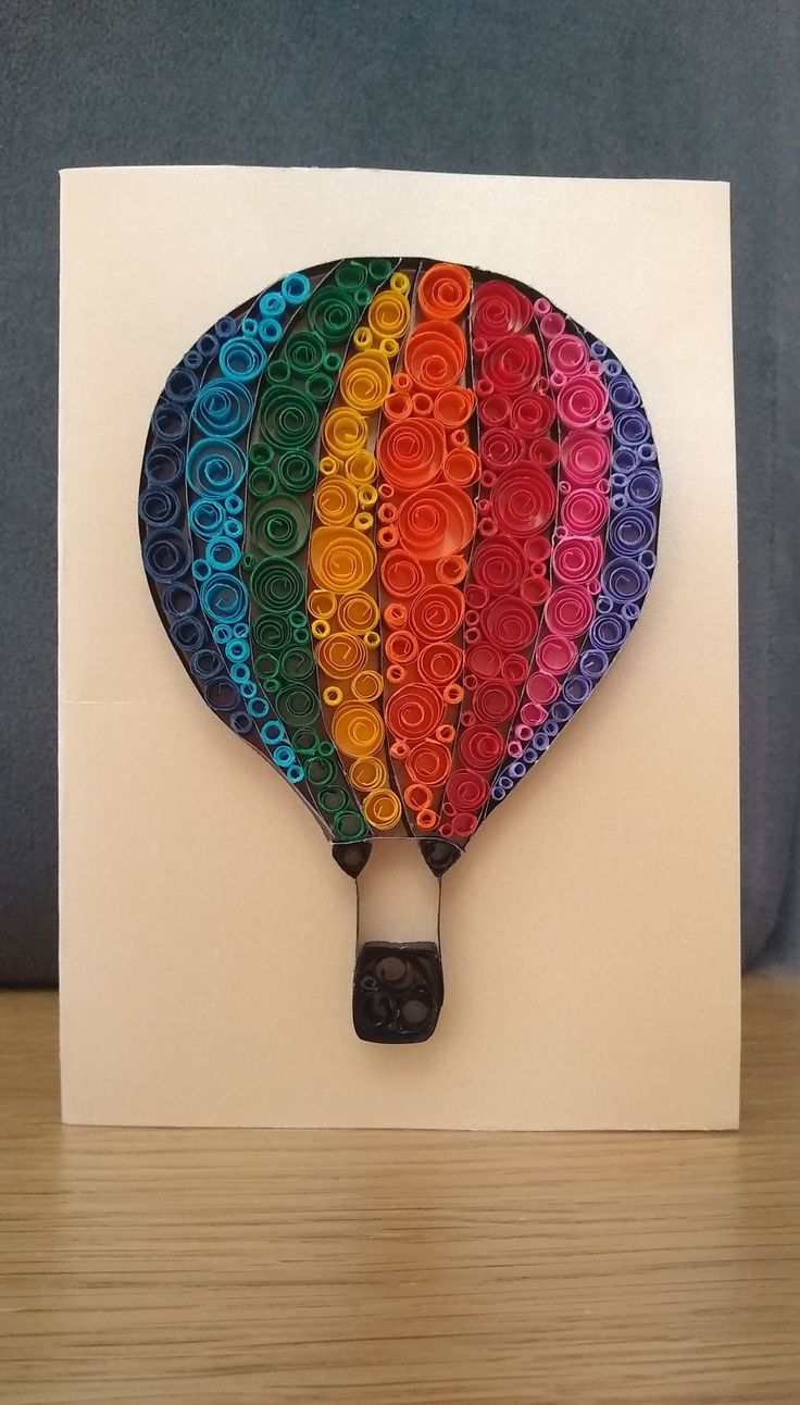 a card with a hot air balloon on it