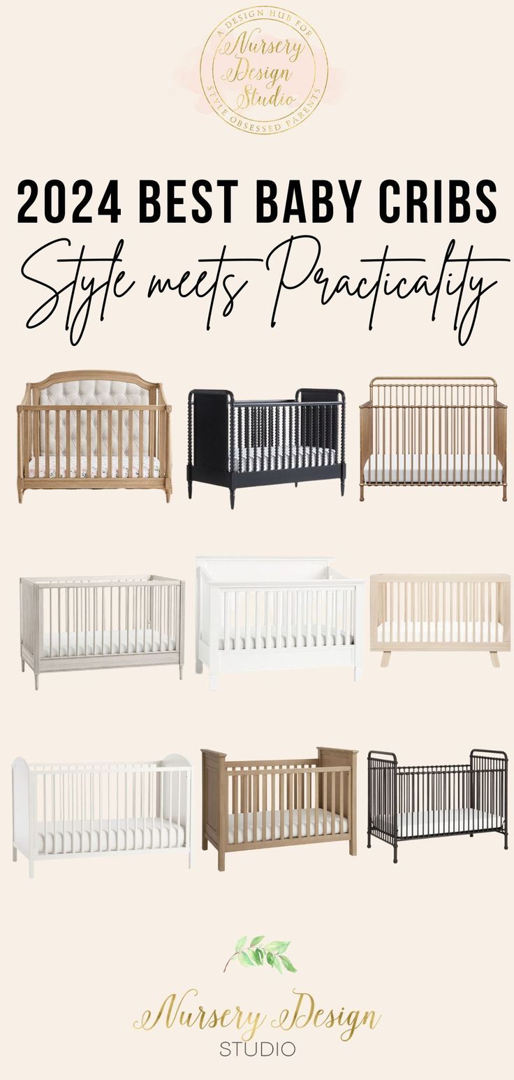 the baby cribs are all different colors and sizes