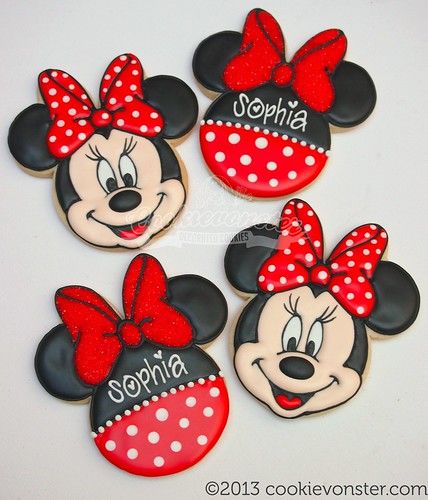 mickey and minnie mouse cookies with name on them